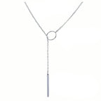 Chic Ethnic-Inspired Alloy Circle & Rod Pendant Necklace