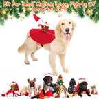 Christmas Costumes Red Winter  Coat for Dog Riding Santa Claus  with Bell