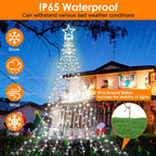 Christmas Hanging Waterfall String Light with Topper Star