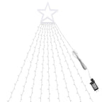 Christmas Hanging Waterfall String Light with Topper Star
