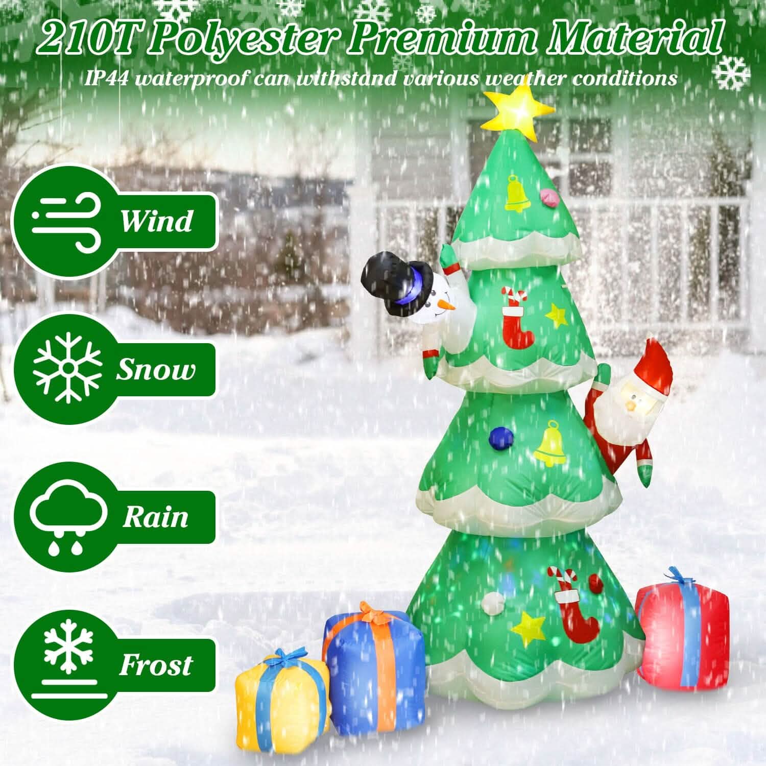Christmas Tree Inflatable Decoration with LED Light Built-in Air Blower