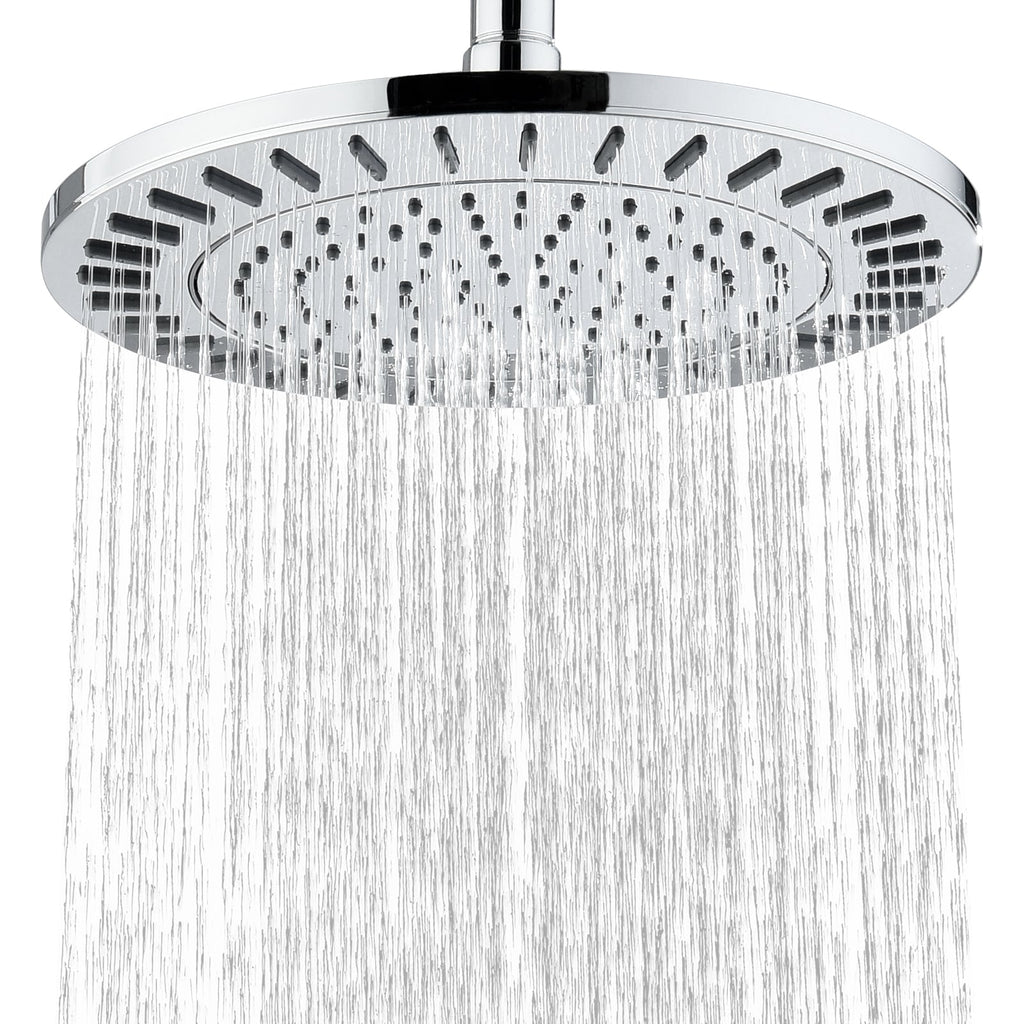 Bright Showers Waterfall Shower Head with Adjustable Angle and Anti-clogging Silicone Nozzles,9 inch