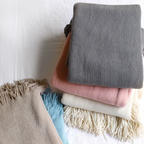 Thick Knit Throw with Tassels