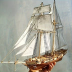 Classic Wooden Sailboat Model – Detailed 3D Puzzle for Boat Enthusiasts