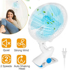 Clip-On 2 Speeds Quiet Clamp Fan