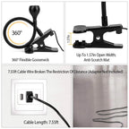 Clip On Reading Light USB Desk Clamp Lamp Flexible Gooseneck