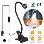 Clip On Reading Light USB Desk Clamp Lamp Flexible Gooseneck