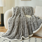 Cozy Bubble Fleece Throw Blanket