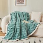 Cozy Bubble Fleece Throw Blanket