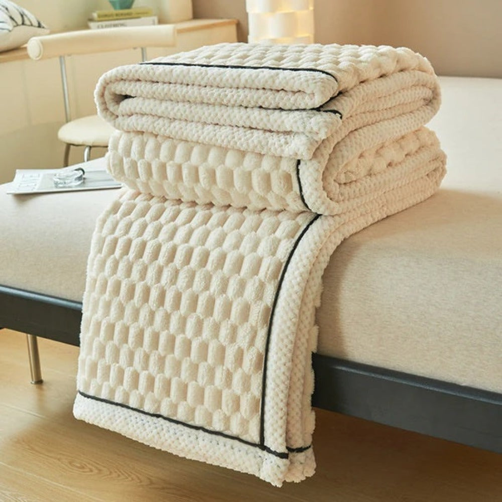Cozy Bubble Fleece Throw Blanket