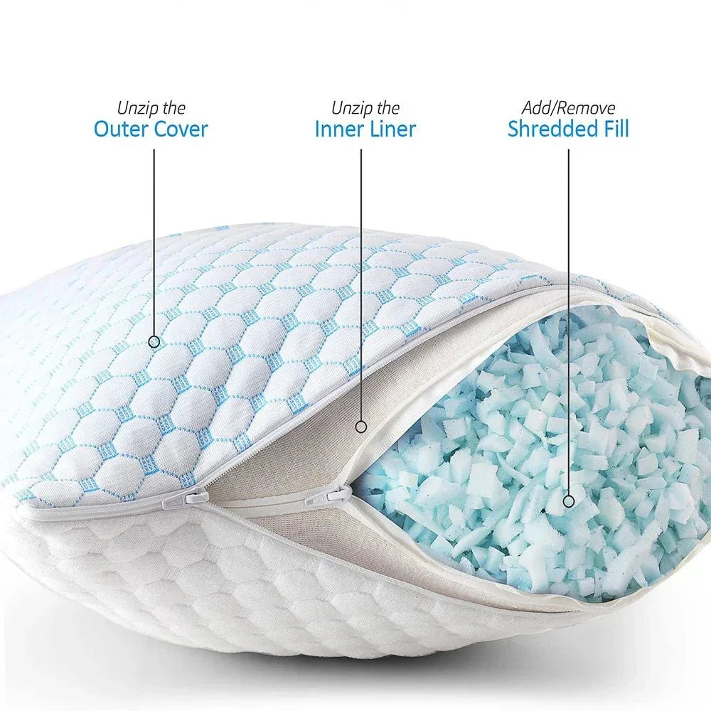 CLOUDREST – Adjustable Cooling Sleep Pillow for Individual Comfort