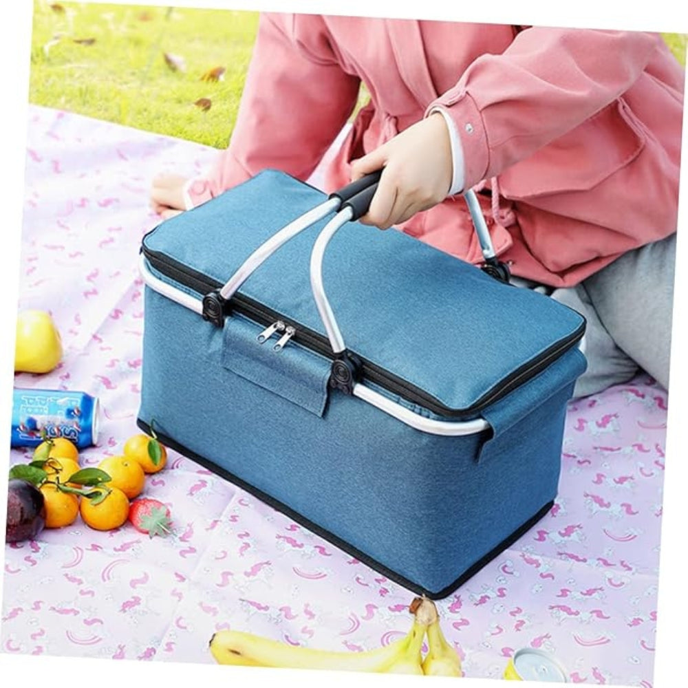 Collapsible Insulated Picnic Tote with Leakproof Liner
