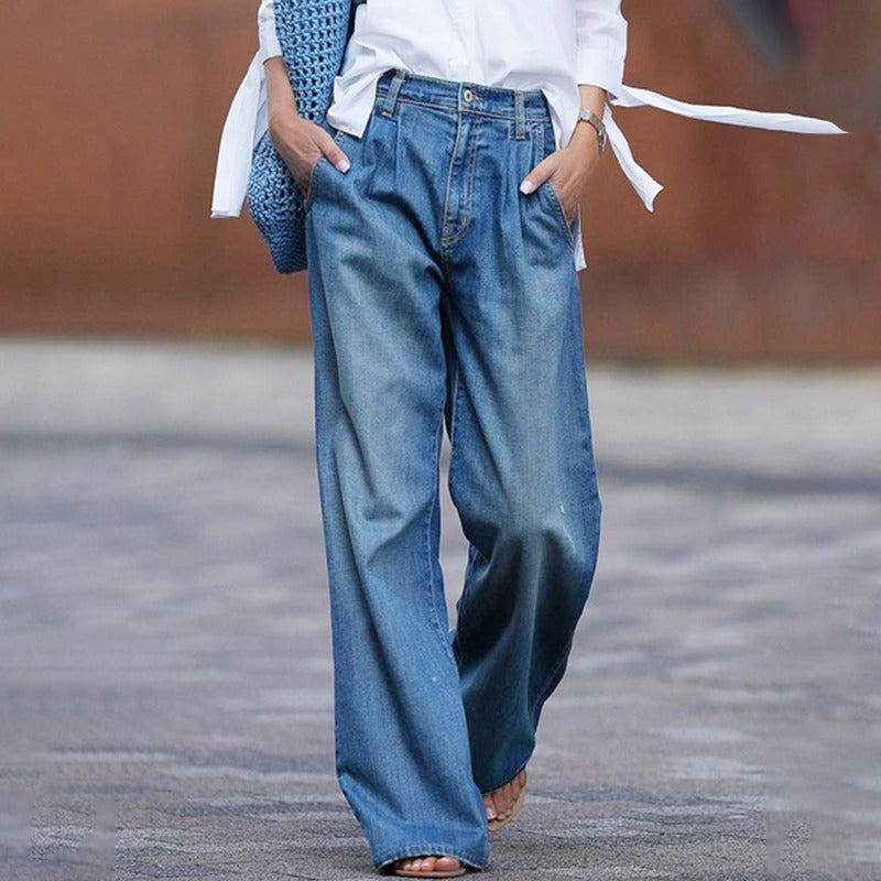 Niki | Loose Fit Denim Trousers with Wide Legs