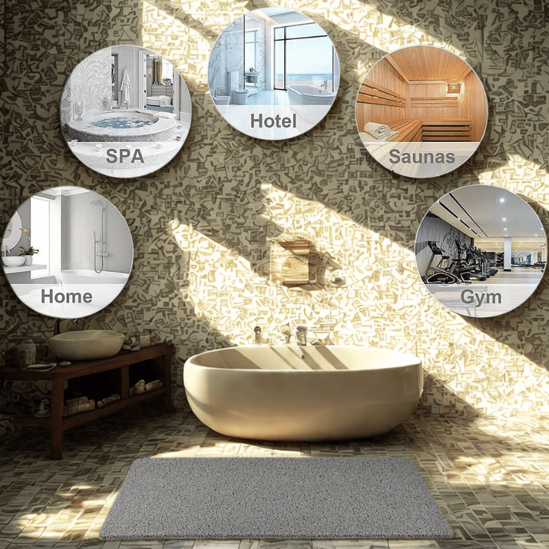 Secure Grip Shower Mat with Advanced Water Drainage