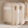 Hanging garment organizer with automatic compression