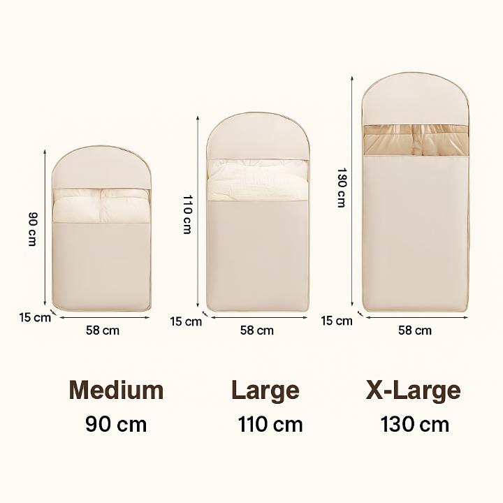 Hanging garment organizer with automatic compression