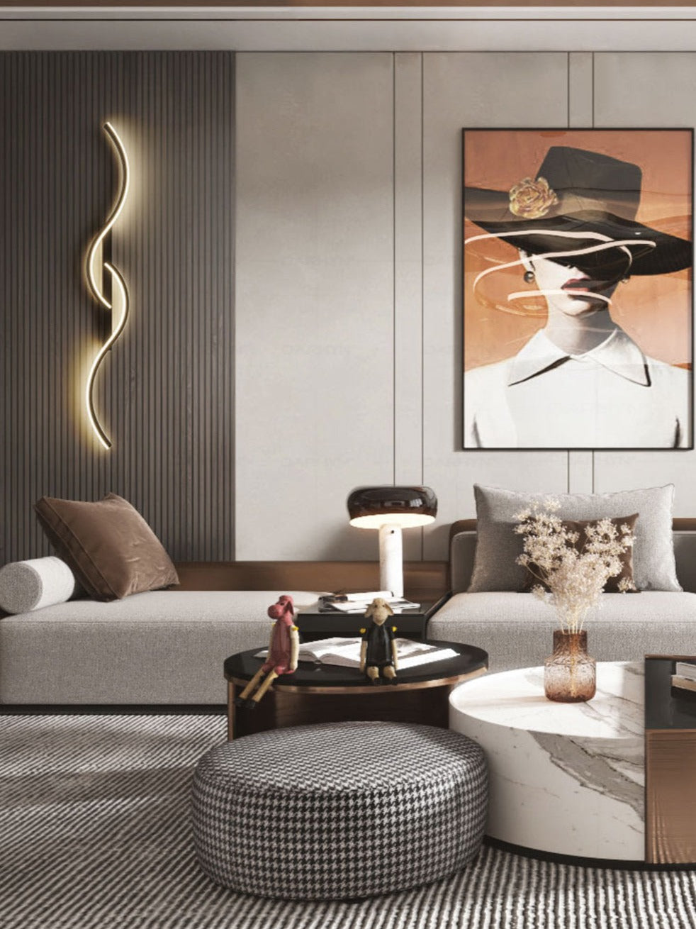Modern LED Wall Light Fixture - Elegant Swirl Design