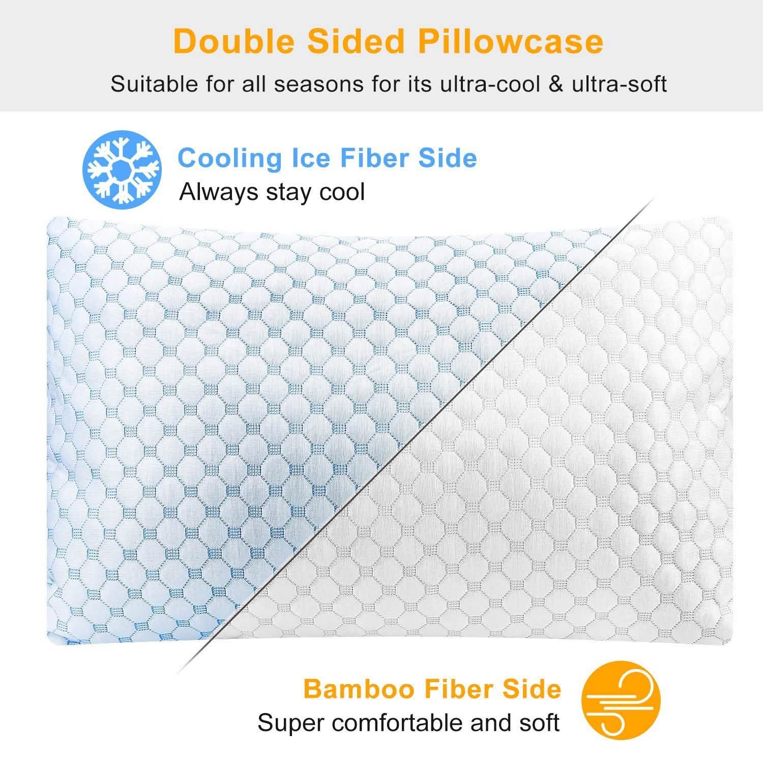Cooling Memory Foam Pillow Ventilated with Cooling Gel Infused Memory Foam