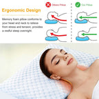Cooling Memory Foam Pillow Ventilated with Cooling Gel Infused Memory Foam
