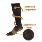 Copper Compression Socks 20-30mmHg Graduated Support L/XL for Men and Women