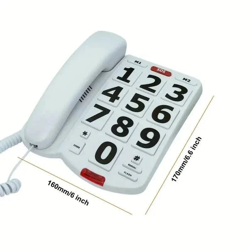 Corded Landline Telephone with Big Buttons for Seniors Home Phone
