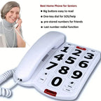 Corded Landline Telephone with Big Buttons for Seniors Home Phone