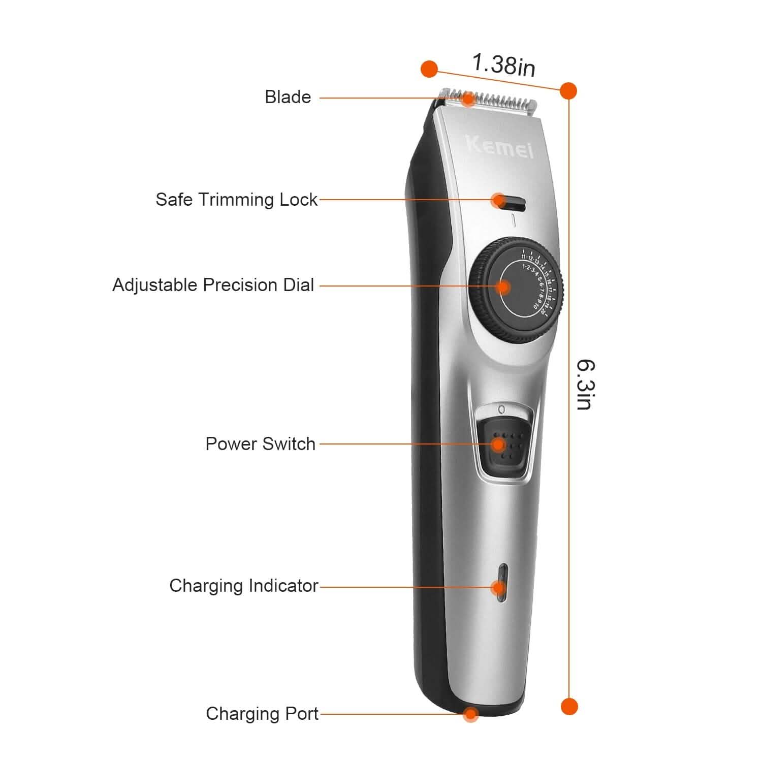 Cordless Beard Trimmer USB Rechargeable Beard Grooming Kit