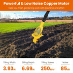 Cordless Electric Garden Tiller Cultivator With 20V Rechargeable Battery