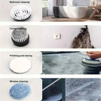 Cordless Electric Spin Scrubber with 6 Brush Heads and Adjustable Long Handle