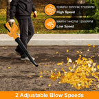 Cordless Leaf Blower Battery Powered Max 124MPH 300CFM with 2 Adjustable Speeds