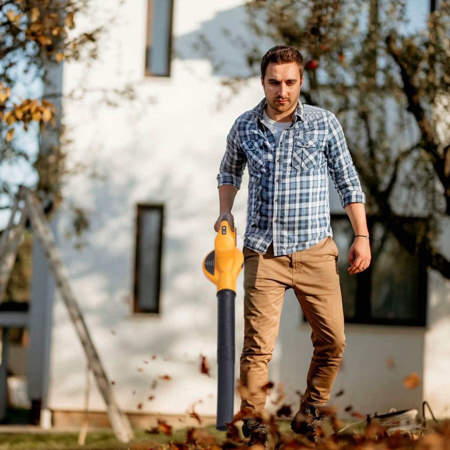 Cordless Leaf Blower Battery Powered Max 124MPH 300CFM with 2 Adjustable Speeds