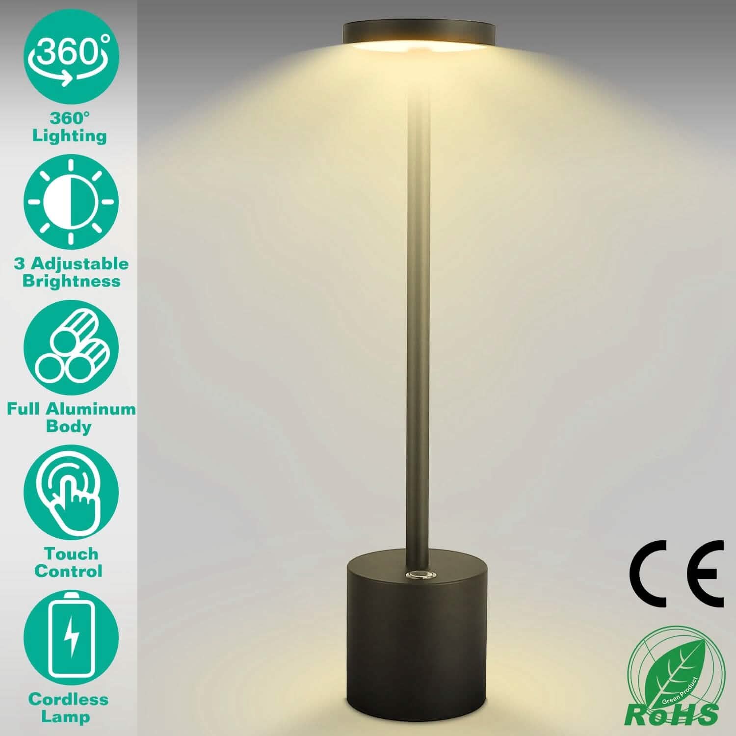 Cordless Portable Rechargeable Table Lamp