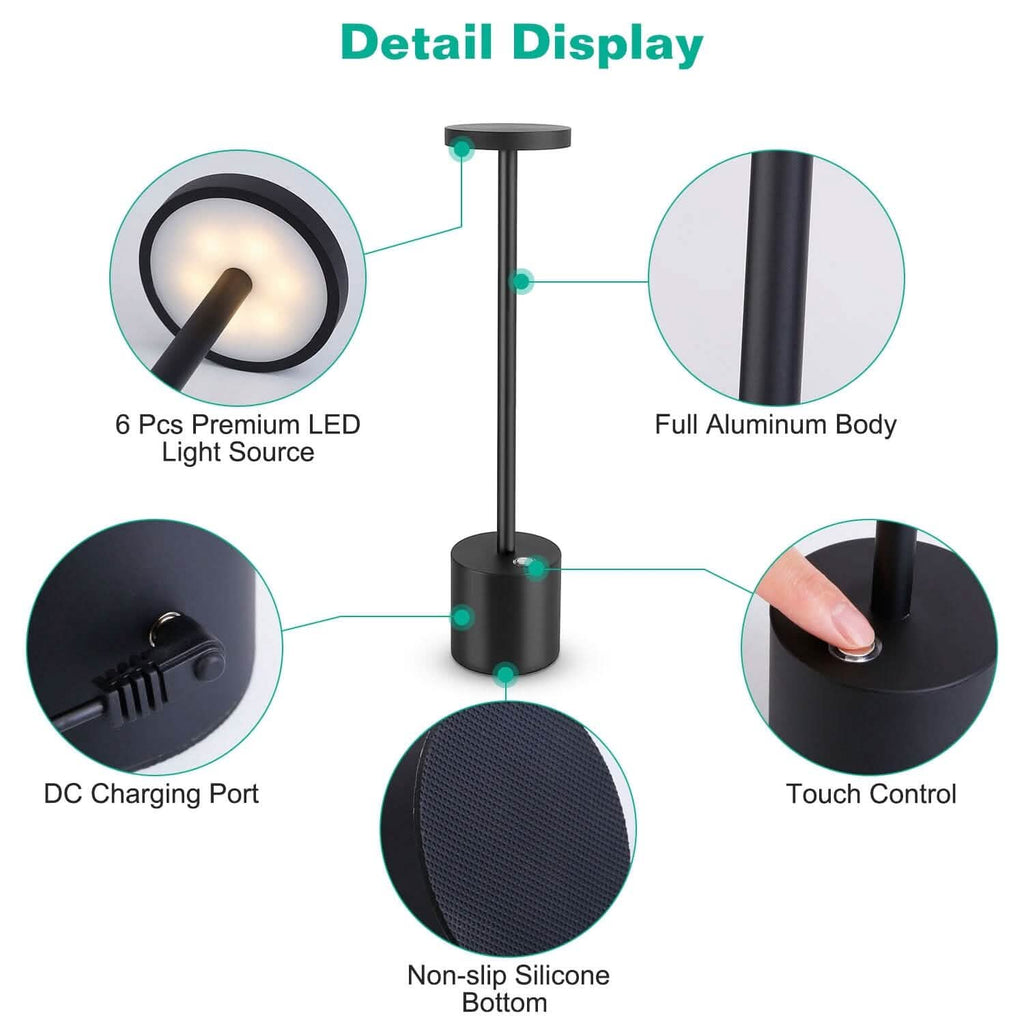 Cordless Portable Rechargeable Table Lamp
