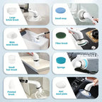 Cordless Power Spinning Cleaner Brush - 8 Replaceable Brush Heads