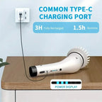 Cordless Power Spinning Cleaner Brush - 8 Replaceable Brush Heads