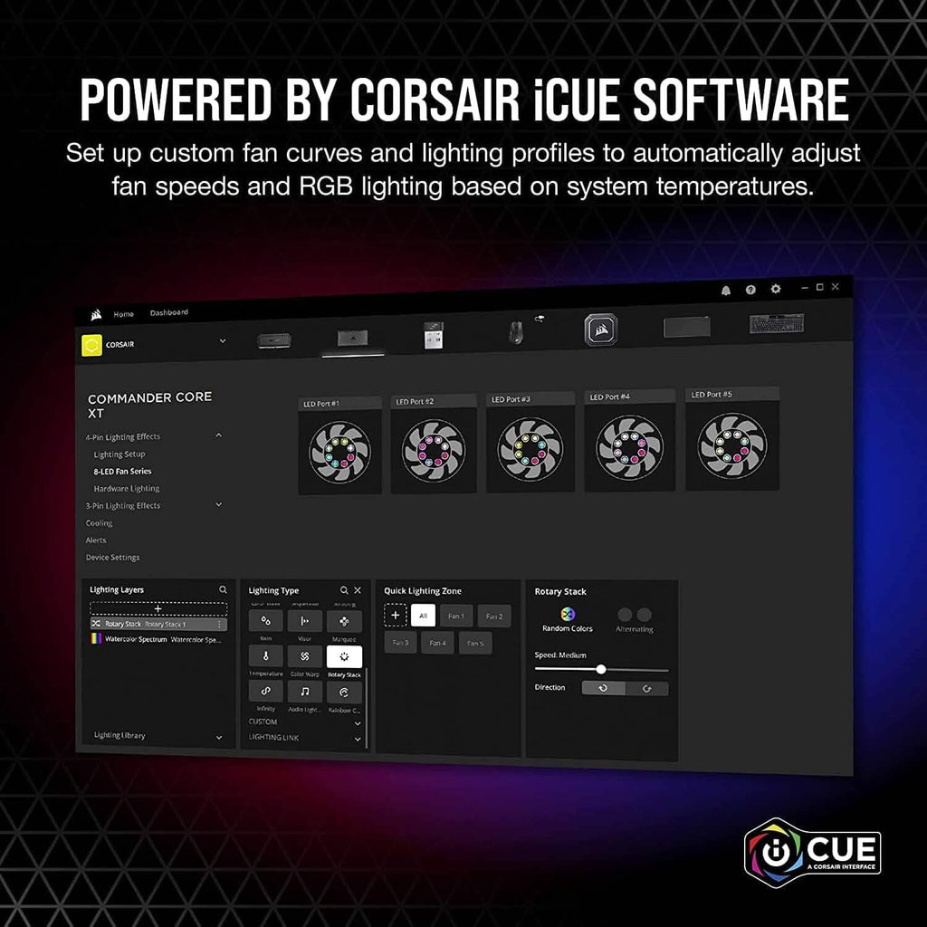 CORSAIR iCUE COMMANDER CORE XT, Digital Fan Speed and RGB Lighting Controller  (Refurbished)