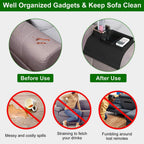 Couch Arm Cup Holder Tray Anti-spill Anti-slip Silicone Armrest Remote Snack Organizer