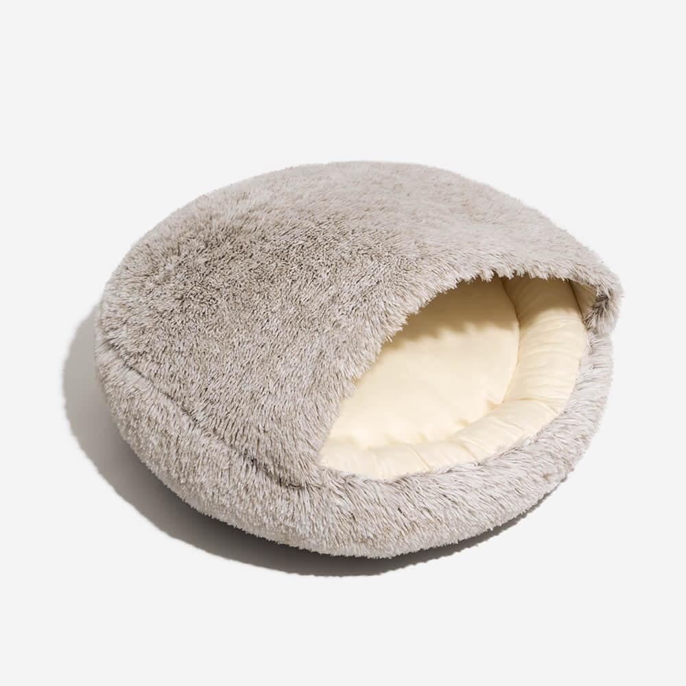 Semi-Enclosed Pet Burrow Bed - Soft Cotton Fabric