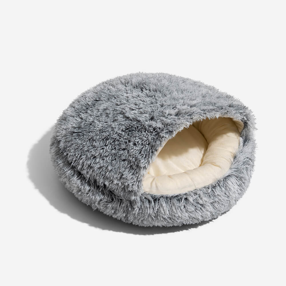 Semi-Enclosed Pet Burrow Bed - Soft Cotton Fabric