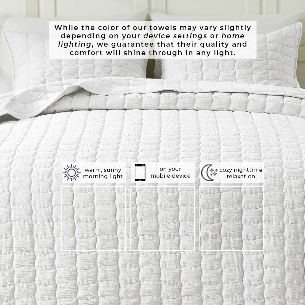 Gauze-Inspired Texture Quilt Set - Wave Stitch Collection
