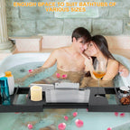 Crafted Bamboo Bath Tray Table Extendable Reading Rack
