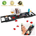 Crafted Bamboo Bath Tray Table Extendable Reading Rack