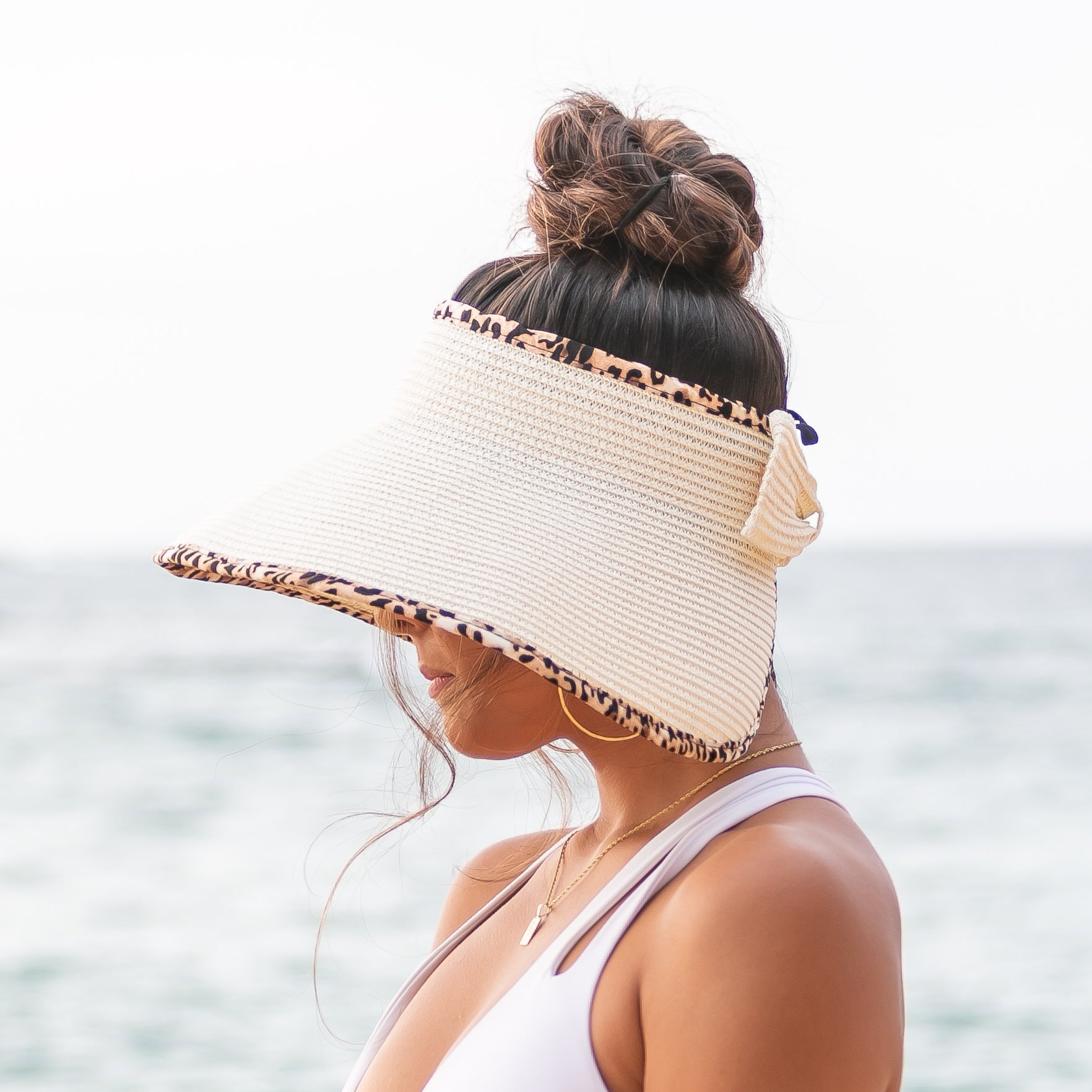 Leopard Trim Foldable Bow Visors