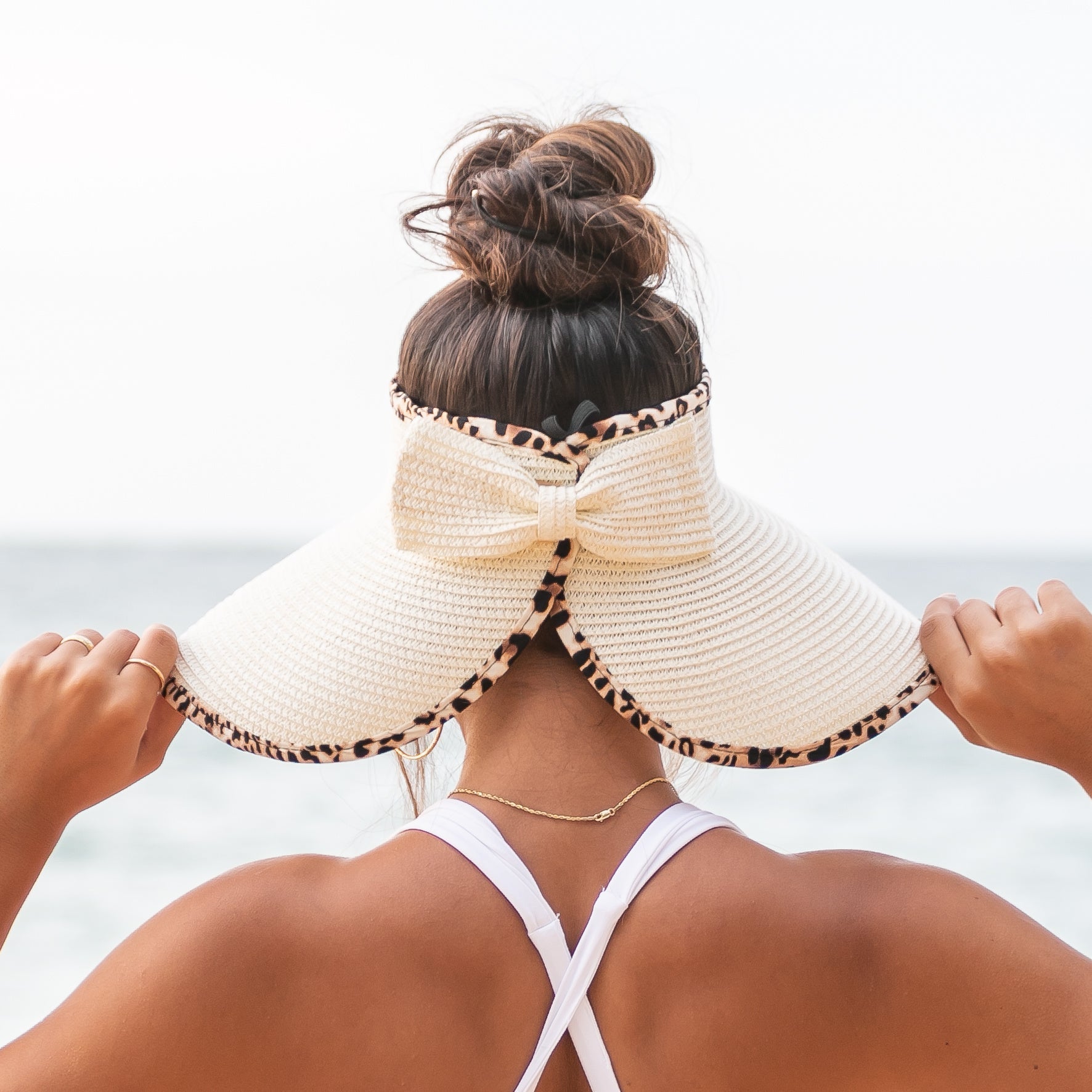 Leopard Trim Foldable Bow Visors