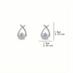 Creatively Designed Cross Earrings With Sparkling Zirconia for Women