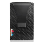 Credit Card Holder with Cash Clip Carbon Fiber RFID Blocking Scan for Men