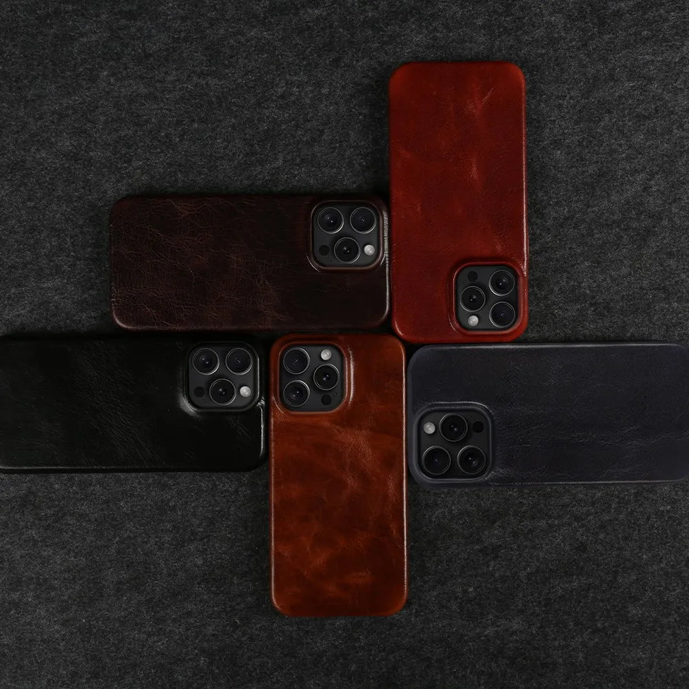 Crownline Leather iPhone Case In Genuine Cowhide Handmade