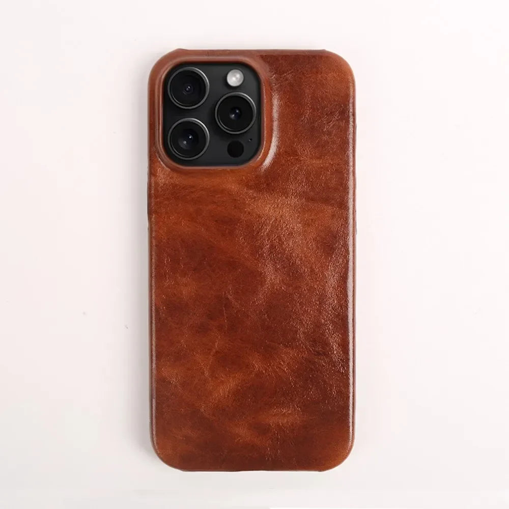 Crownline Leather iPhone Case In Genuine Cowhide Handmade