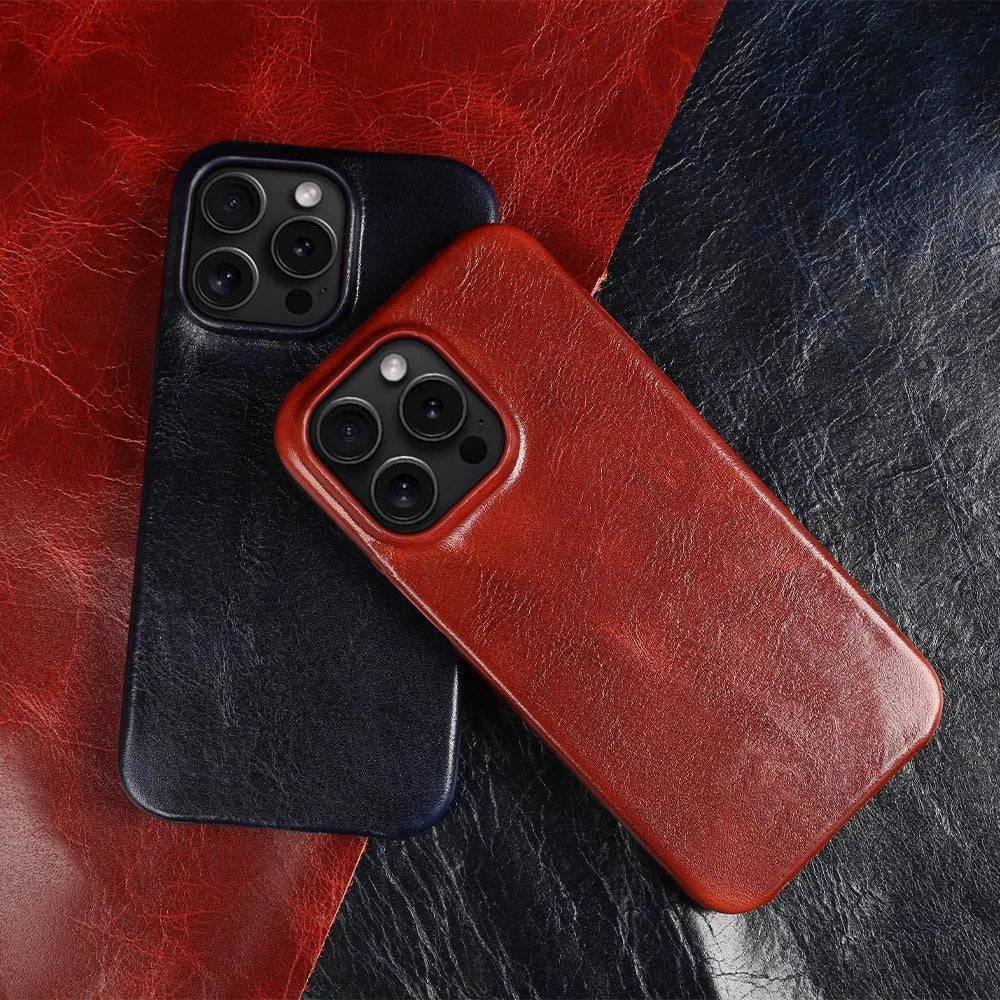 Crownline Leather iPhone Case In Genuine Cowhide Handmade