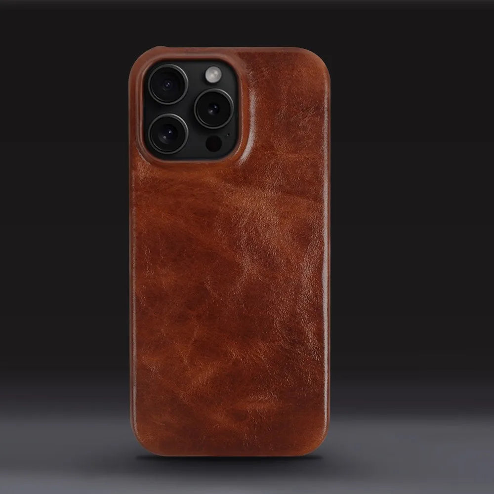 Crownline Leather iPhone Case In Genuine Cowhide Handmade